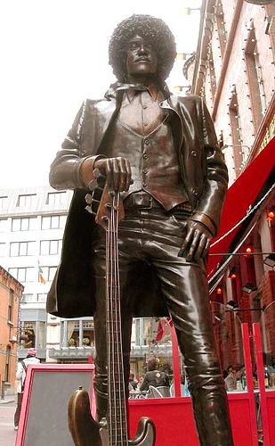Phil Lynott statue Thin Lizzy Dublin