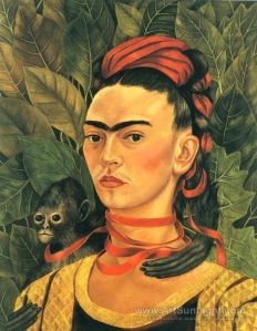 self-portrait-with-monkey-by-Frida-Kahlo