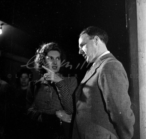 Henry Moore & director Jill Craigie during the filming of 'Out of Chaos' (1943) in Holborn tube station