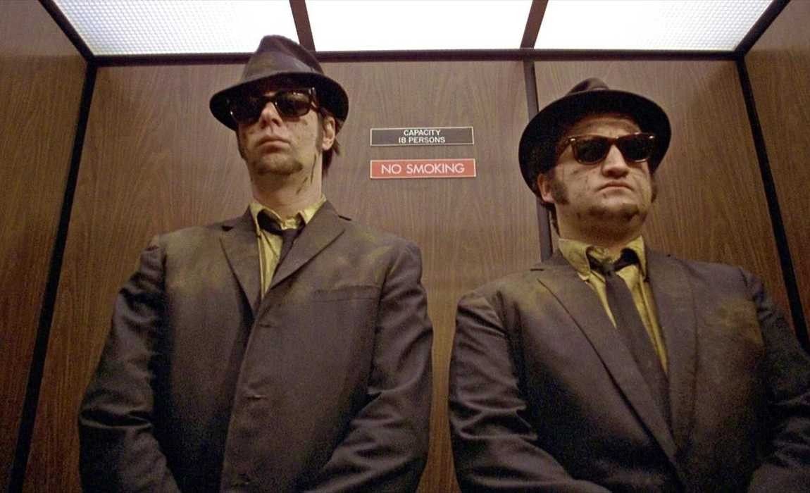 blues brothers in elevator lift