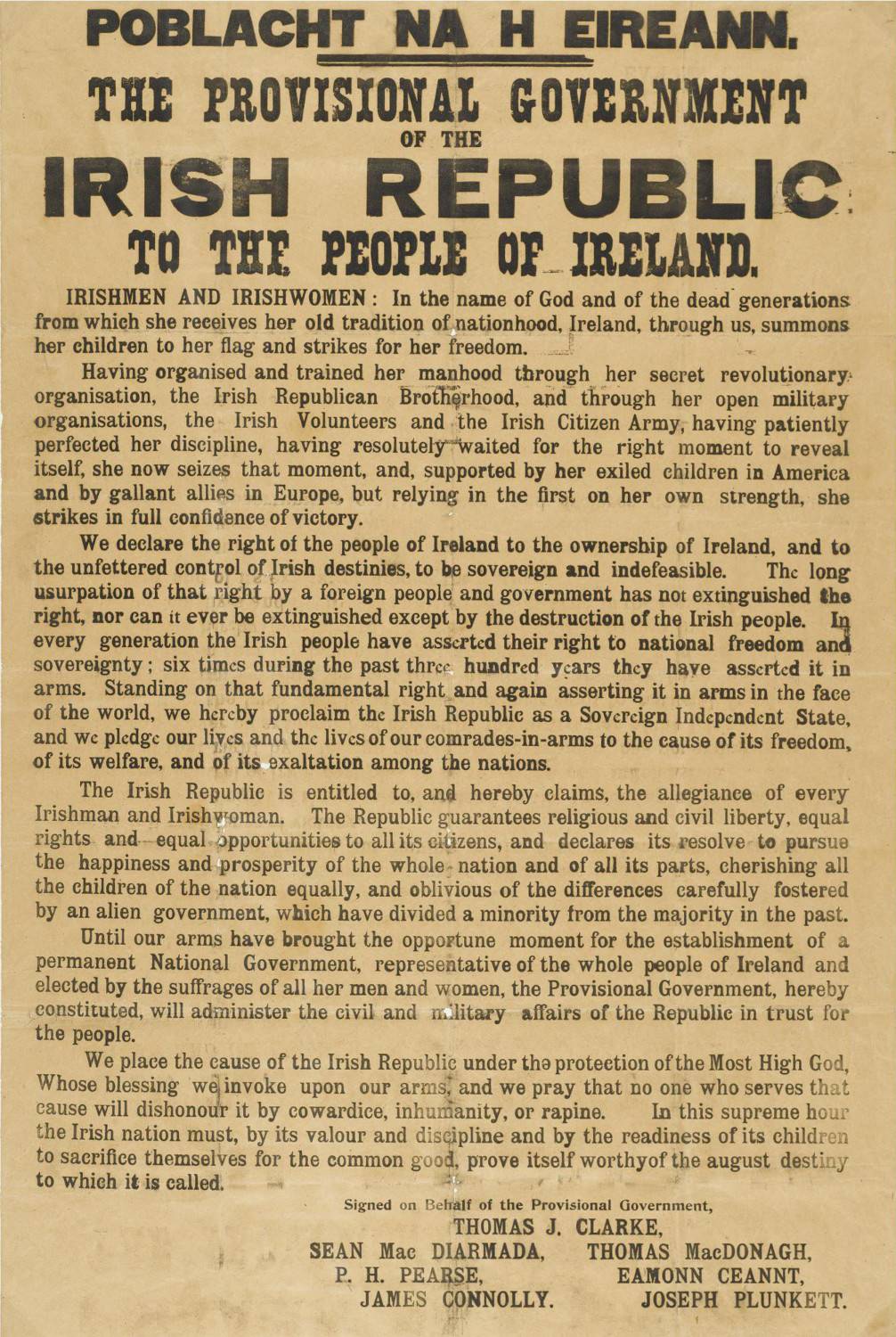 proclamation of the irish republic