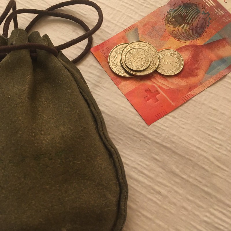 purse with swiss francs